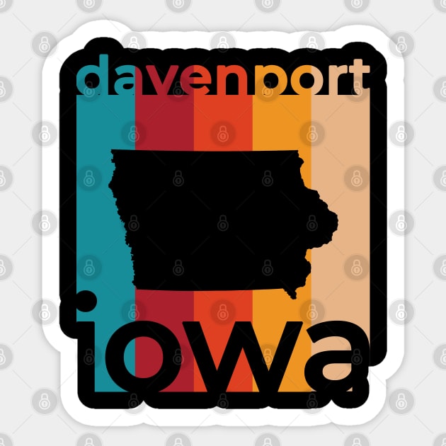 Davenport Iowa Retro Sticker by easytees